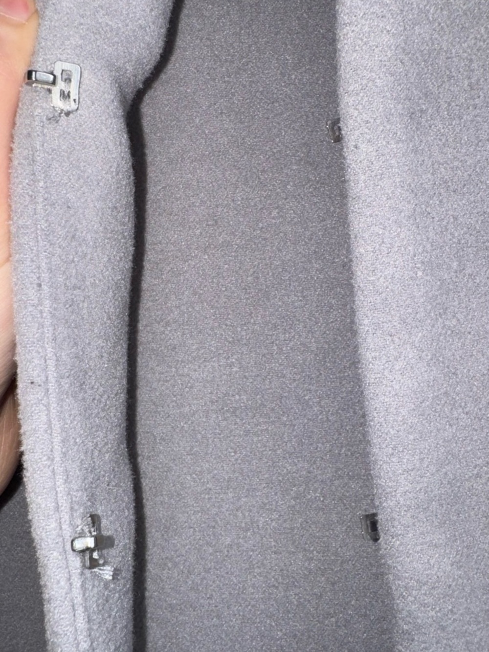 Moda Gray Collarless Open Front Coat - Picture 3 of 5